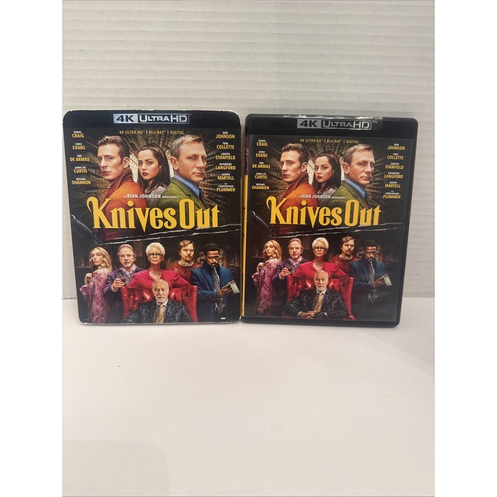 Knives Out 4K Ultra HD Blu-ray 2019 Rian Johnson Mystery Movie with Slipcover